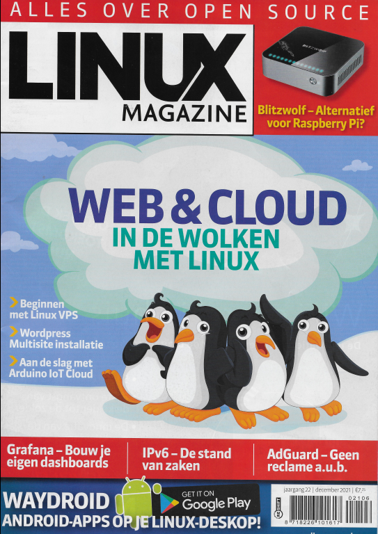 Een voorkant van een nummer van Linux Magazine.