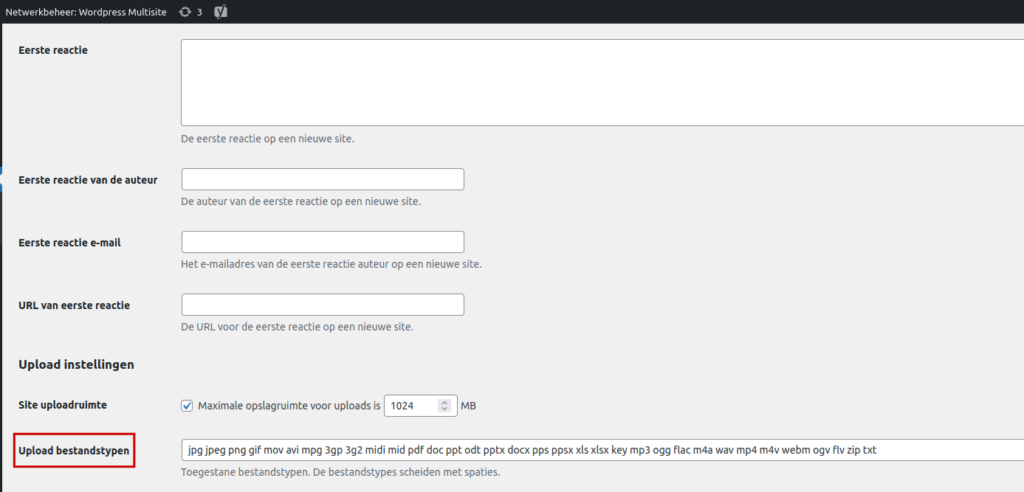 Upload bestandstype WordPress toevoegen